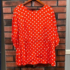 Boden Ruffle Sleeve Polka Dot Blouse